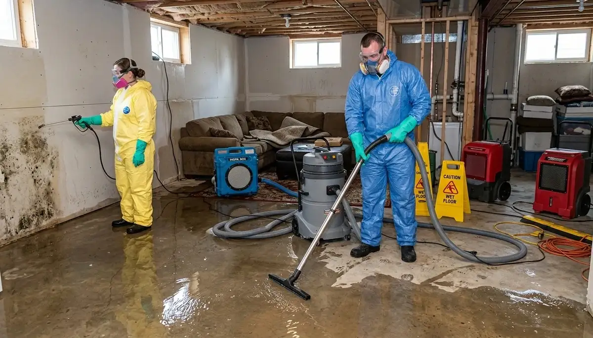 Basement flood cleanup service in Independence, MO for water-damaged homes and storm flooding