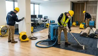 Commercial water damage restoration in Independence, MO for flooded business interiors