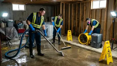 Water damage restoration crew providing emergency water removal in Independence, MO