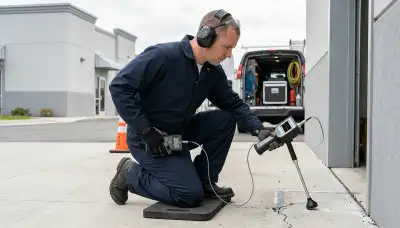 Leak detection technician inspecting water damage in Independence, MO home