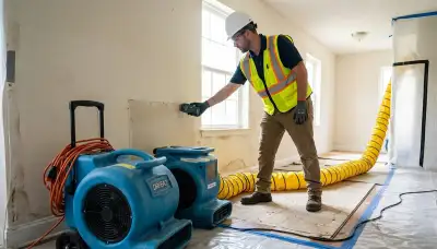 Storm damage restoration team in Independence, MO repairing water damage after heavy rain