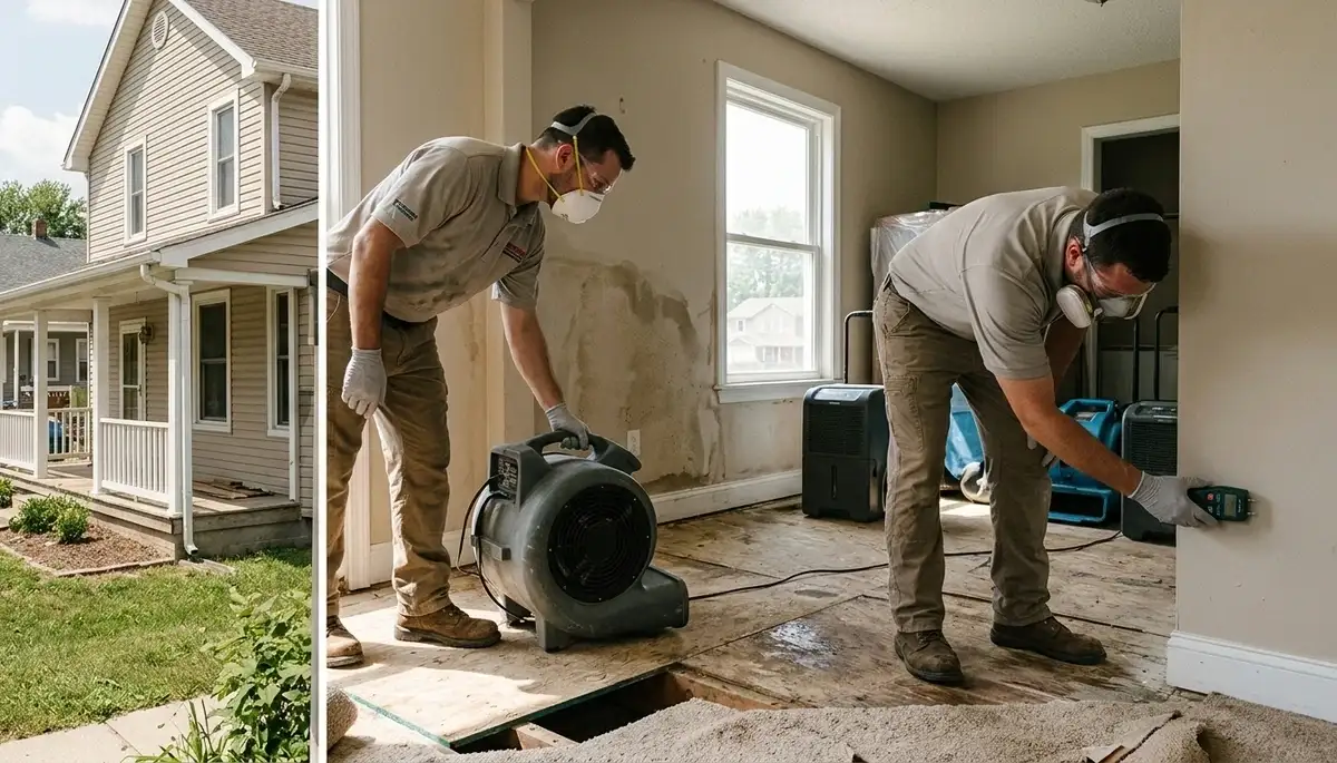Water damage restoration team in Independence, MO providing emergency cleanup and repair services