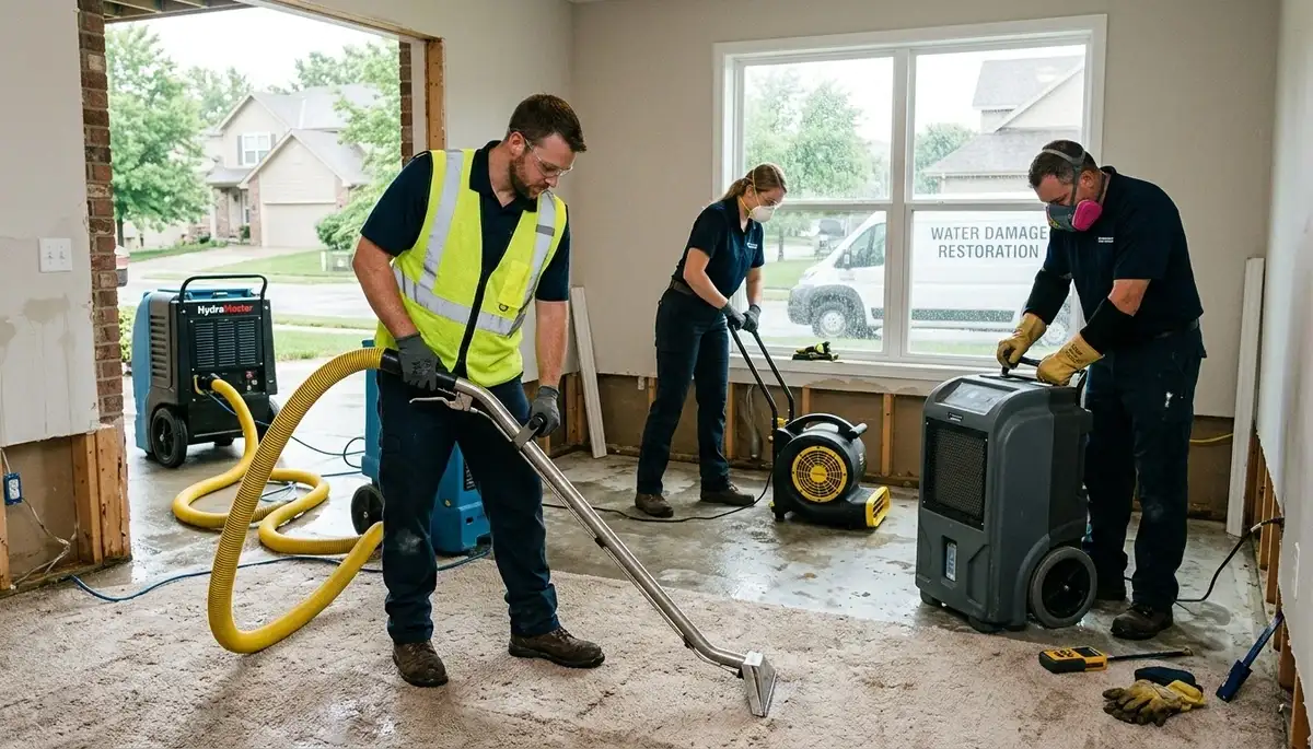 Water damage restoration team in Independence, MO providing emergency cleanup and drying services