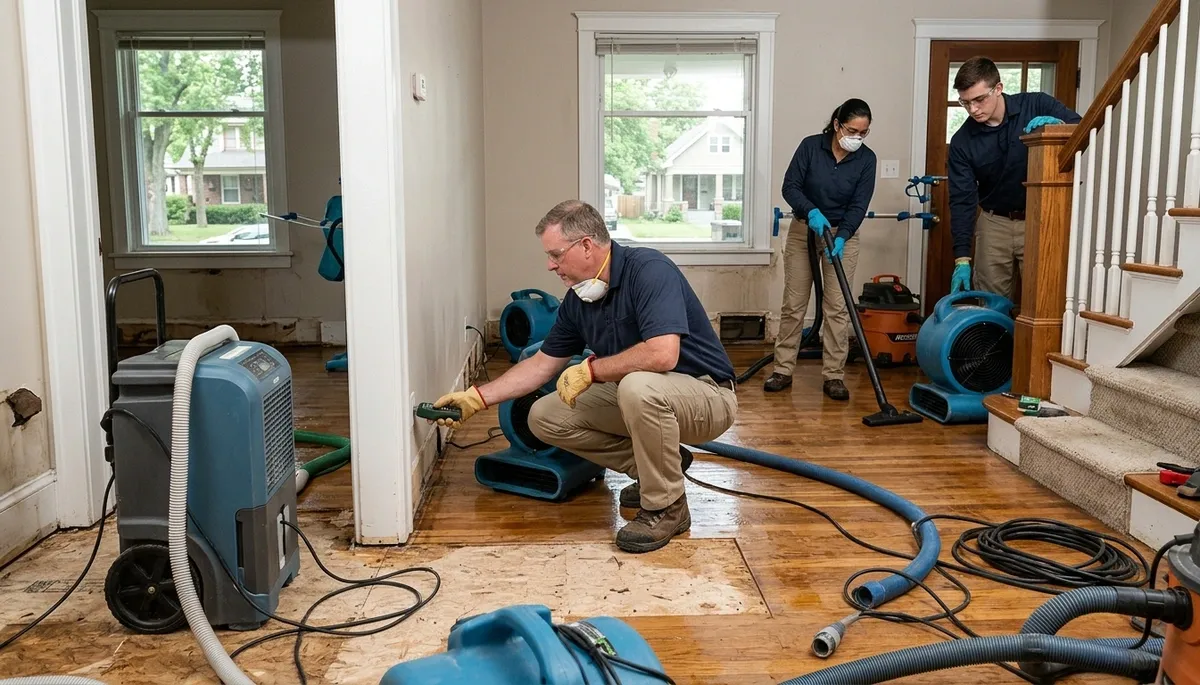 Water damage restoration team serving Independence, MO with professional drying and cleanup services