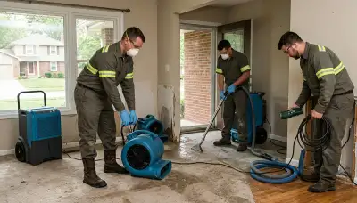 Water damage restoration team in Independence, MO providing emergency cleanup and drying services