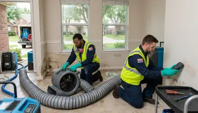 Water damage restoration team serving Independence, MO with professional cleanup equipment