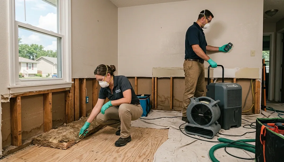Water damage restoration team in Independence, MO providing emergency cleanup and repair services