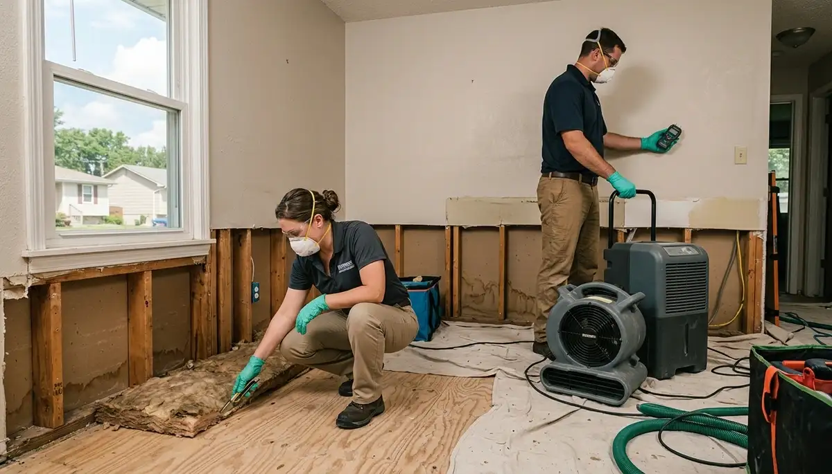 Water damage restoration team in Independence, MO providing emergency cleanup and repair services