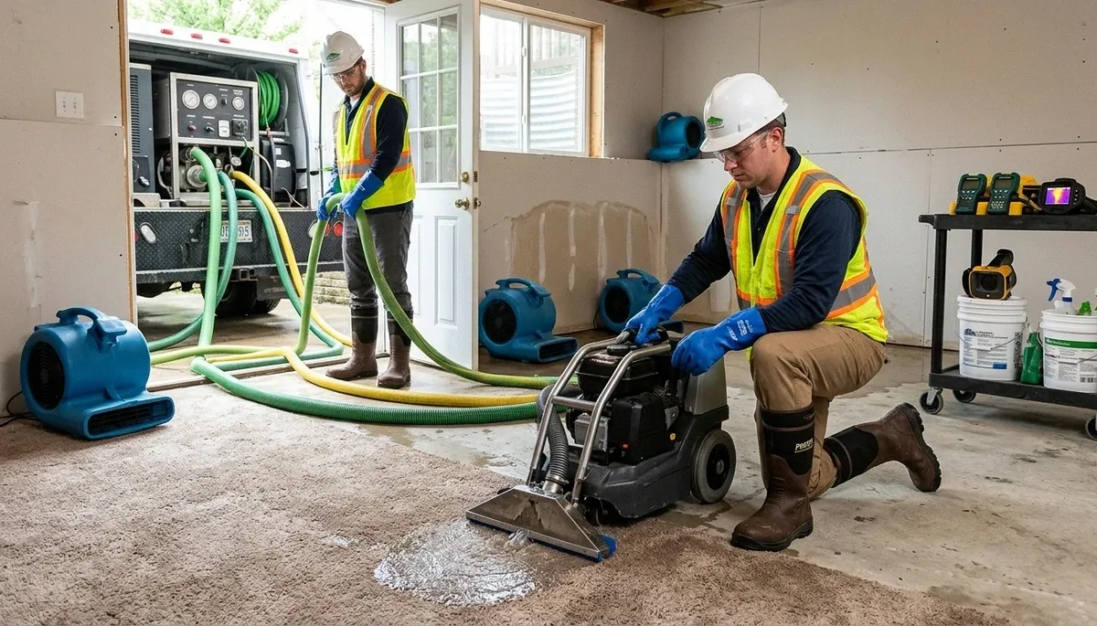 Water extraction service in Independence, MO removing standing water from a home after water damage